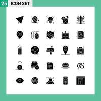 ensemble de 25 symboles d'icônes d'interface utilisateur modernes signes pour la médecine hôpital remue-méninges santé boisson éléments de conception vectoriels modifiables vecteur