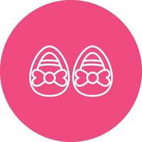 icône de fond de cercle de ligne de chaussures de bébé vecteur