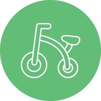 icône de fond de cercle de ligne de jouet de vélo vecteur