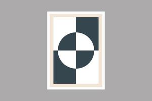 design géométrique avec couleur anthracite et blanche. fond de motif géométrique bauhaus, cercle abstrait vectoriel et dessin au trait rectangulaire. arrière-plan tendance bauhaus de couleur anthracite.