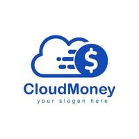 logo d'argent nuage vecteur