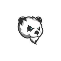 création de logo de mascotte e sport tête de panda vecteur