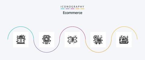 pack d'icônes ligne 5 de commerce électronique comprenant un camion. livraison de cadeaux. commerce électronique. livraison. commerce électronique vecteur
