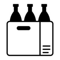une icône vectorielle étonnante de caisse à bouteilles dans un style modifiable vecteur