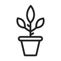icône de pot de plante illustration vectorielle de conception plate isolée. vecteur