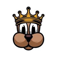 nouvelle conception de mascotte de couronne de chien vecteur