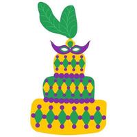 élément de design carnaval mardi gras, style plat. gâteau. illustration vectorielle. vecteur