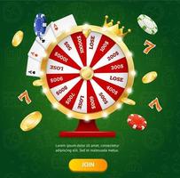 concept de roue de fortune de casino 3d réaliste et détaillé. vecteur