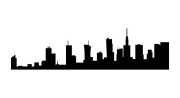 silhouette noire de la ville de varsovie isolée sur fond blanc. panorama du paysage de la ville. illustration vectorielle. vecteur