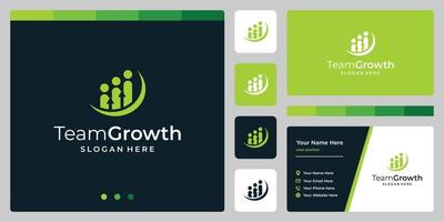 modèle de conception d'équipe de logo vectoriel avec logo d'investissement analytique de croissance.