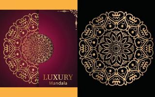 fond de conception de mandala ornemental de luxe en couleur or pour vous-même vecteur