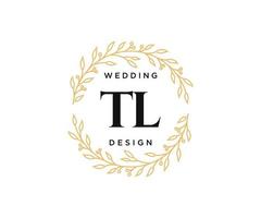 tl initiales lettre mariage monogramme logos collection, modèles minimalistes et floraux modernes dessinés à la main pour cartes d'invitation, réservez la date, identité élégante pour restaurant, boutique, café en image vectorielle vecteur