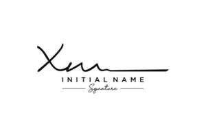 vecteur de modèle de logo de signature xm initial. illustration vectorielle de calligraphie dessinée à la main.