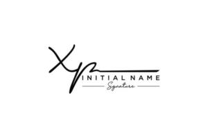 vecteur de modèle de logo de signature xp initial. illustration vectorielle de calligraphie dessinée à la main.