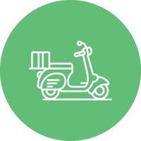 icône de fond de cercle de ligne de vélo de livraison vecteur