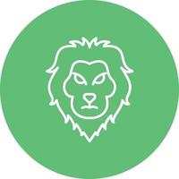 icône de fond de cercle de ligne de lion de montagne vecteur