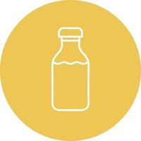 icône de fond de cercle de ligne de bouteille de lait vecteur