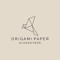 logo, icône et symbole d'art d'origami d'oiseau, conception d'illustration vectorielle vecteur