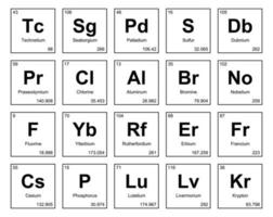 20 tableau préodique de la conception du pack d'icônes d'éléments vecteur