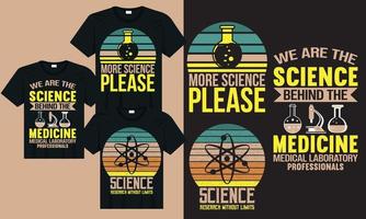 conception de t-shirt de silhouette scientifique, conception de technicien, conception de t-shirt de typographie scientifique vecteur