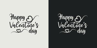 conception de lettrage typographie t-shirt happy valentine's day. conception de lettrage romantique. conception de t-shirt de la Saint-Valentin. illustration pour impressions sur t-shirts, sacs et affiches, pour machine de découpe. vecteur