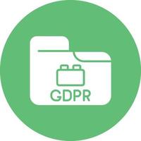 icône d'arrière-plan de cercle de glyphe de plug-in gdpr vecteur