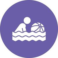 icône de fond de cercle de glyphe de natation vecteur