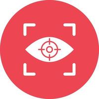 icône de fond de cercle de glyphe de mise au point des yeux vecteur
