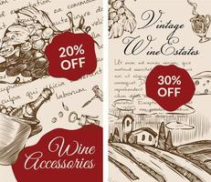 accessoires pour le vin, 20 et 30 % de réduction vecteur