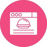 icône de fond de cercle de glyphe de blog alimentaire vecteur