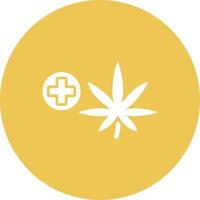 icône de fond de cercle de glyphe de cannabis médical vecteur