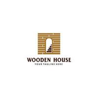 création de logo de maison en bois vecteur