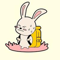 autocollant de lapin de dessin animé kawaii vecteur