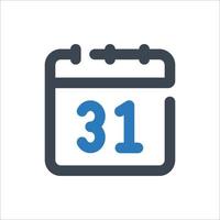 Icône de 31 jours - illustration vectorielle . 31, jours, calendrier, rendez-vous, date, événement, mois, calendrier, jour, trente et un, calendrier, ligne, contour, icônes. vecteur