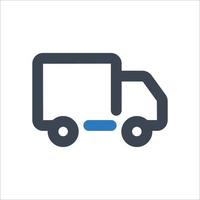icône de van de livraison - illustration vectorielle . courrier, livraison, camion, expédition, transport, transport, véhicule, van, ligne, contour, icônes. vecteur