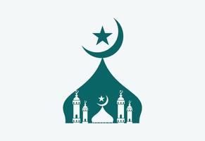 création de logo de mosquée, modèle de logo islamique, illustration vectorielle vecteur