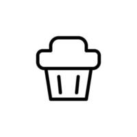 icône de gâteau de tasse. icône de contour vecteur