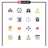 pack d'icônes vectorielles stock de 16 signes et symboles de ligne pour note chat jumelles nourriture citron pack modifiable d'éléments de conception de vecteur créatif