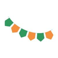 drapeau irlandais sur fond de feuille de trèfle pour st. décorations de fête de patrick vecteur