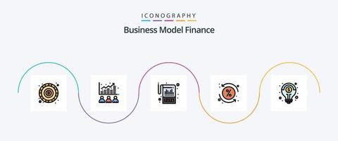 ligne de financement remplie de 5 icônes plates, y compris la transaction. prêter. Stock. frais. rapports vecteur