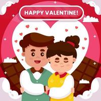 joli couple célèbre le concept de la saint-valentin vecteur