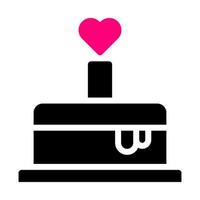 gâteau icône solide noir rose style saint valentin illustration vectorielle parfaite. vecteur
