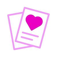 icône papier double ton rose style valentine illustration vectorielle parfaite. vecteur