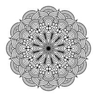 dessin au trait floral mandala décrit doodle pour les pages à colorier intérieur, page de coloriage floral mandala vecteur