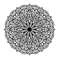 dessin au trait floral mandala décrit doodle pour les pages à colorier intérieur, page de coloriage floral mandala vecteur