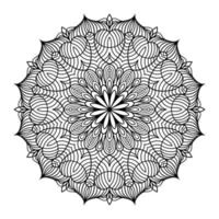 dessin au trait floral mandala décrit doodle pour les pages à colorier intérieur, page de coloriage floral mandala vecteur