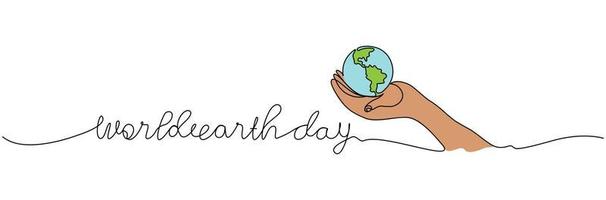 journée mondiale de l'environnement dessin au trait sauver la bannière de la terre vecteur