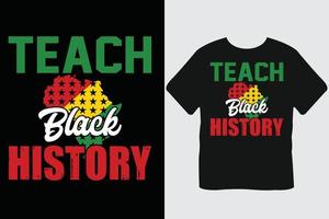 enseigner la conception de t-shirt du mois de l'histoire des noirs vecteur