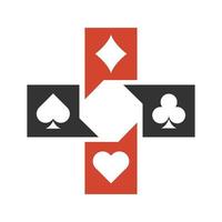 création de logo d'icône de jeux de cartes à jouer vecteur