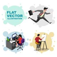 activités quotidiennes d'illustration vectorielle plane vecteur